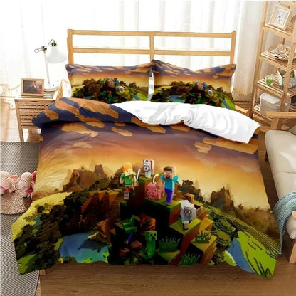 M-Mine craft Pixel bedding set