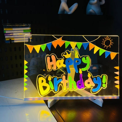Tableau LED Effaçable pour Enfants – Planche à Dessin Lumineuse avec Stylos Colorés