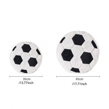 Coussin en Peluche Ballon de Soccer – Décor Sport Confortable