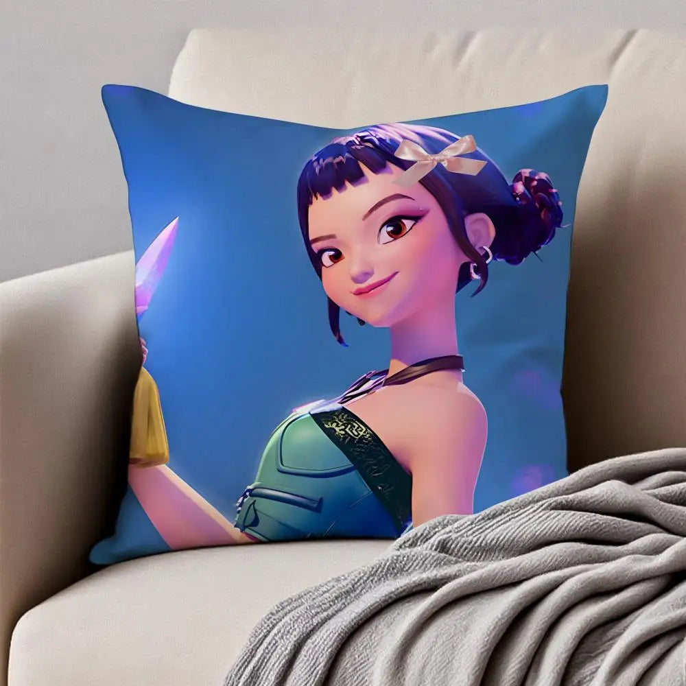 Housse de Coussin Style Anime Coloré Pop