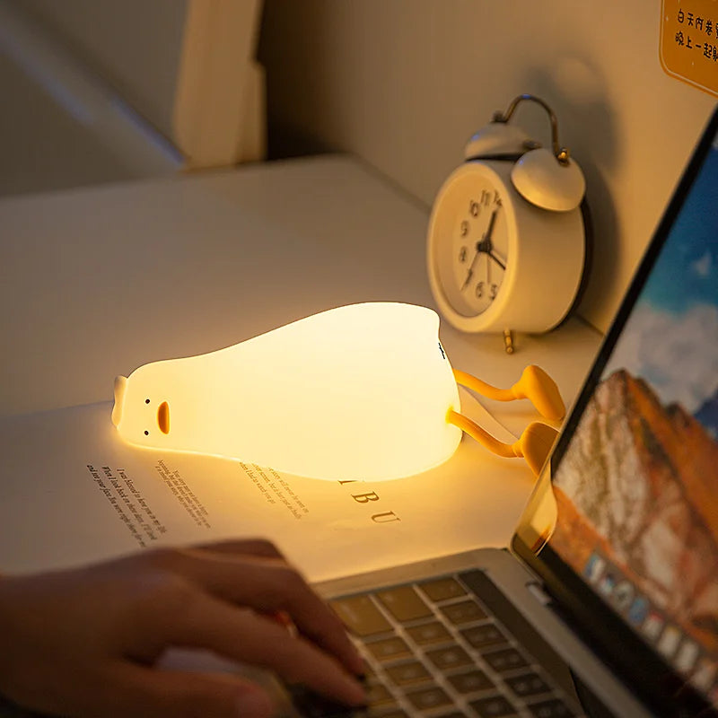 Veilleuse Canard en Silicone Rechargeable – Lampe de Nuit Tactile Enfant
