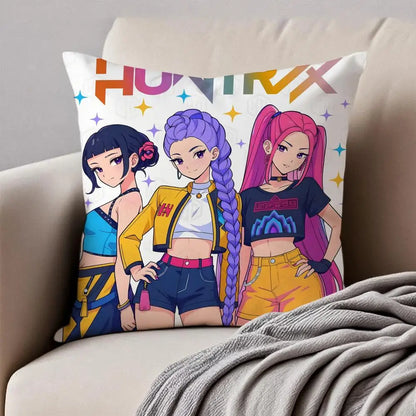 Housse de Coussin Style Anime Coloré Pop