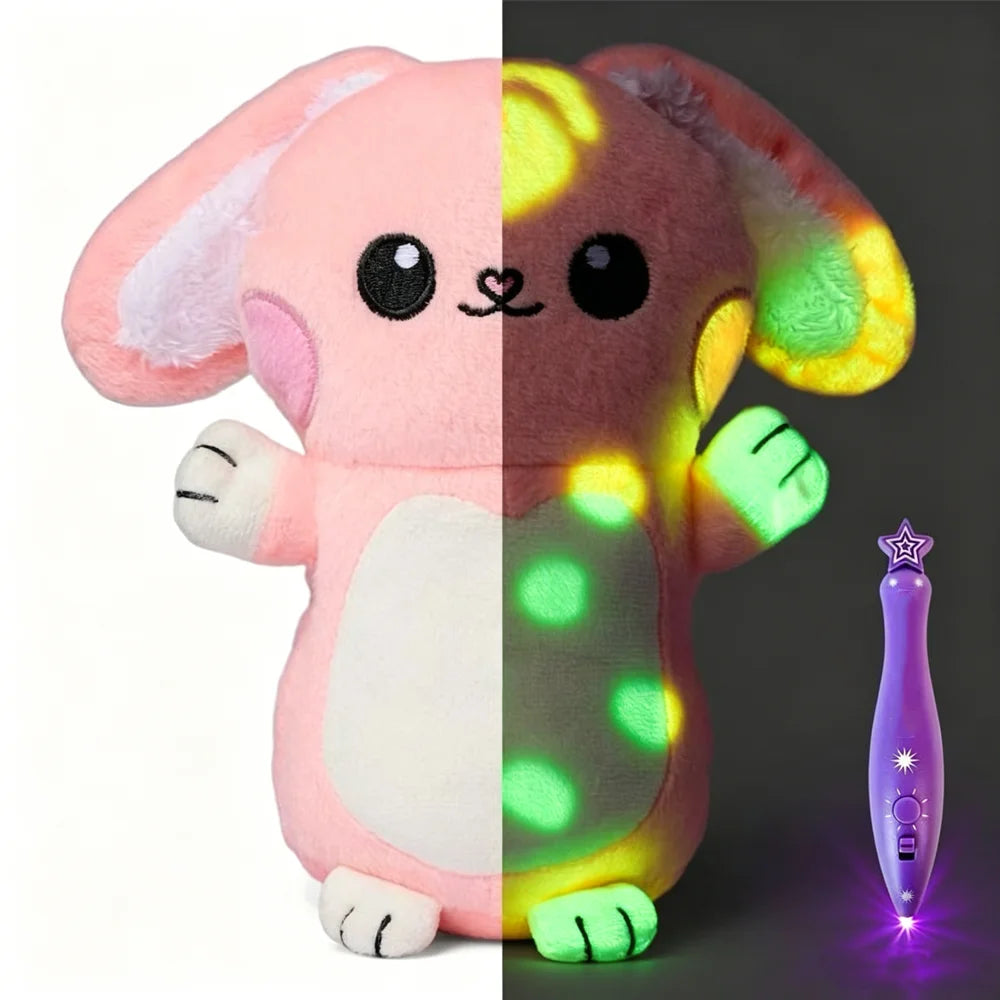 Peluche Lumineuse à Dessiner – Compagnon Doux avec Stylo UV Effaçable