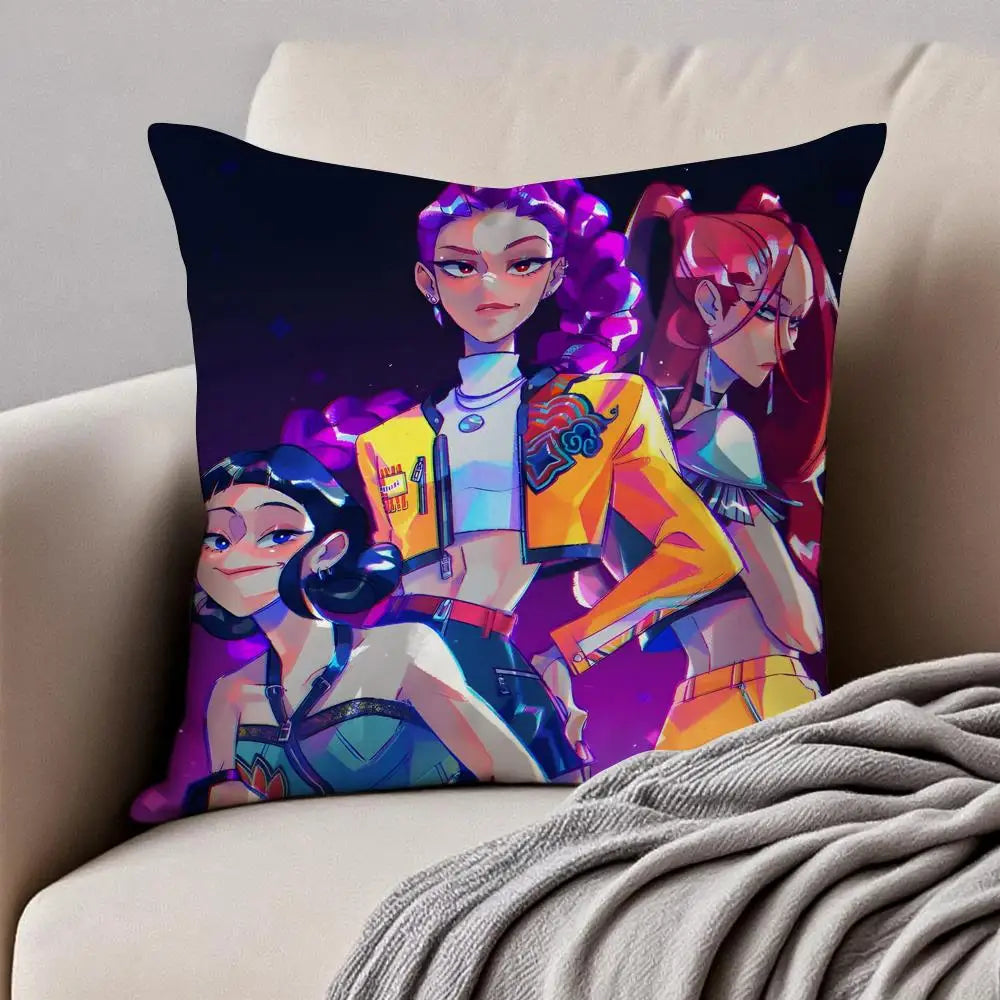 Housse de Coussin Style Anime Coloré Pop