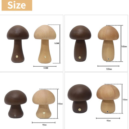 Lampe Wooden Cute Mushroom