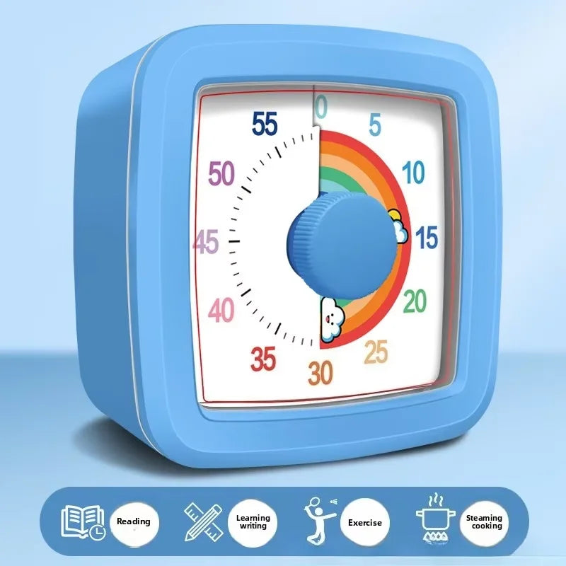 Minuteur Visuel Enfant 60 Minutes – Horloge Éducative Silencieuse avec Compte à Rebours Coloré