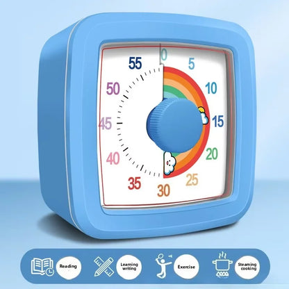 Minuteur Visuel Enfant 60 Minutes – Horloge Éducative Silencieuse avec Compte à Rebours Coloré