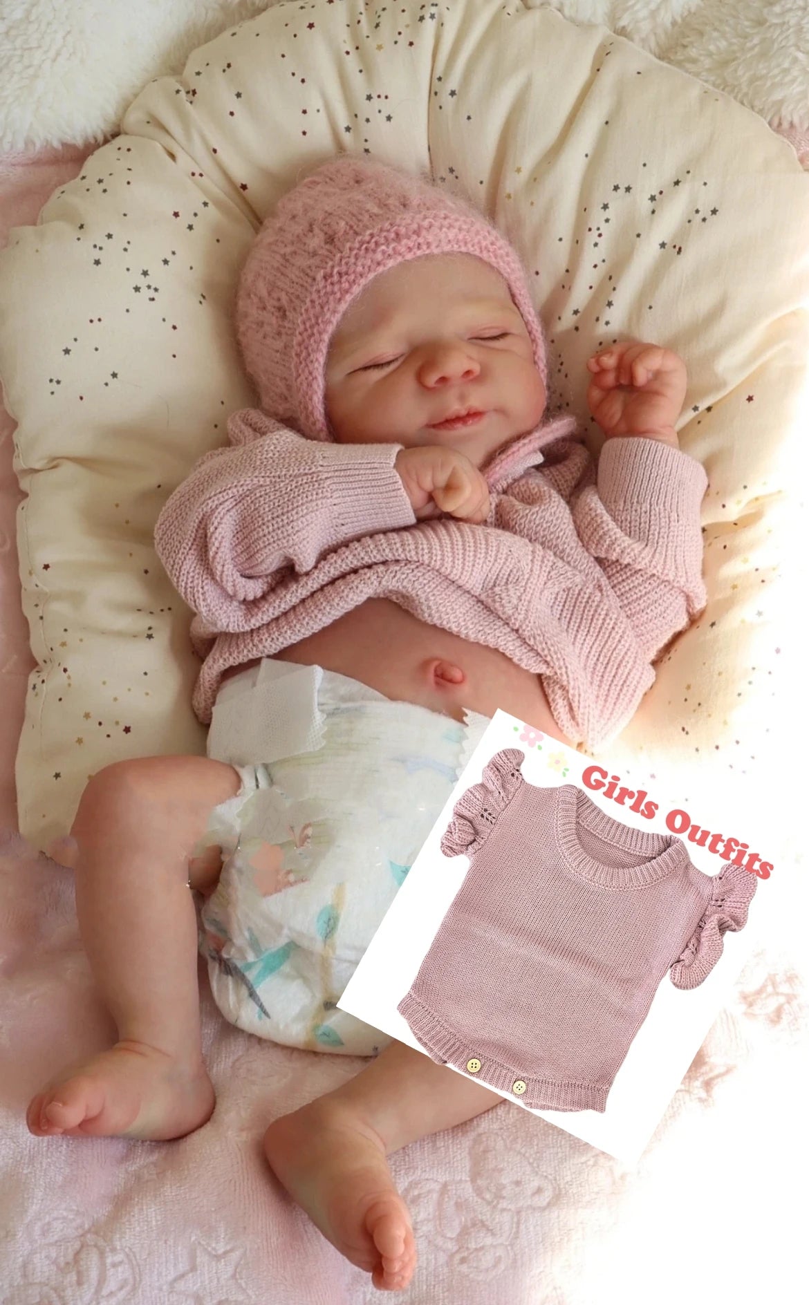 Poupée Reborn Baby Girl Full Silicone Christine 49cm