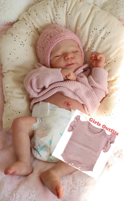 Poupée Reborn Baby Girl Full Silicone Christine 49cm