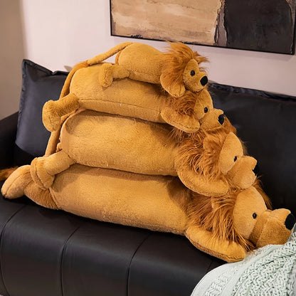 Peluche Lion Géant – Coussin Long Ultra Confort pour Dormir et Se Détendre