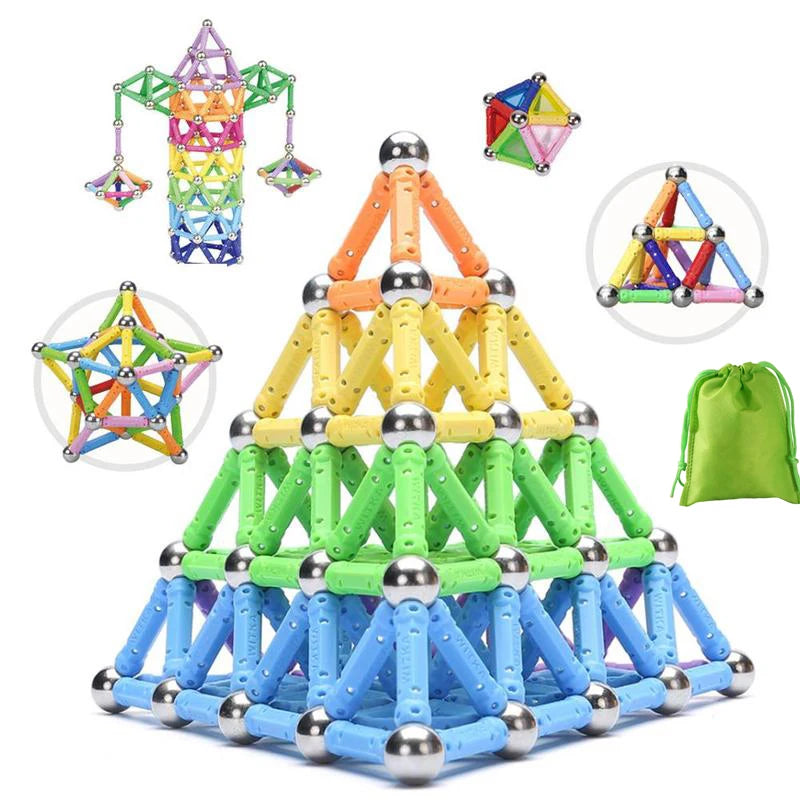 jeu construction magnetique batons billes educatif enfant
