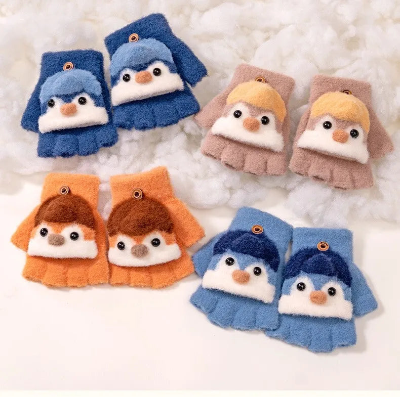 Gloves Cute Penguin Gloves Kids Warm 3-10Y