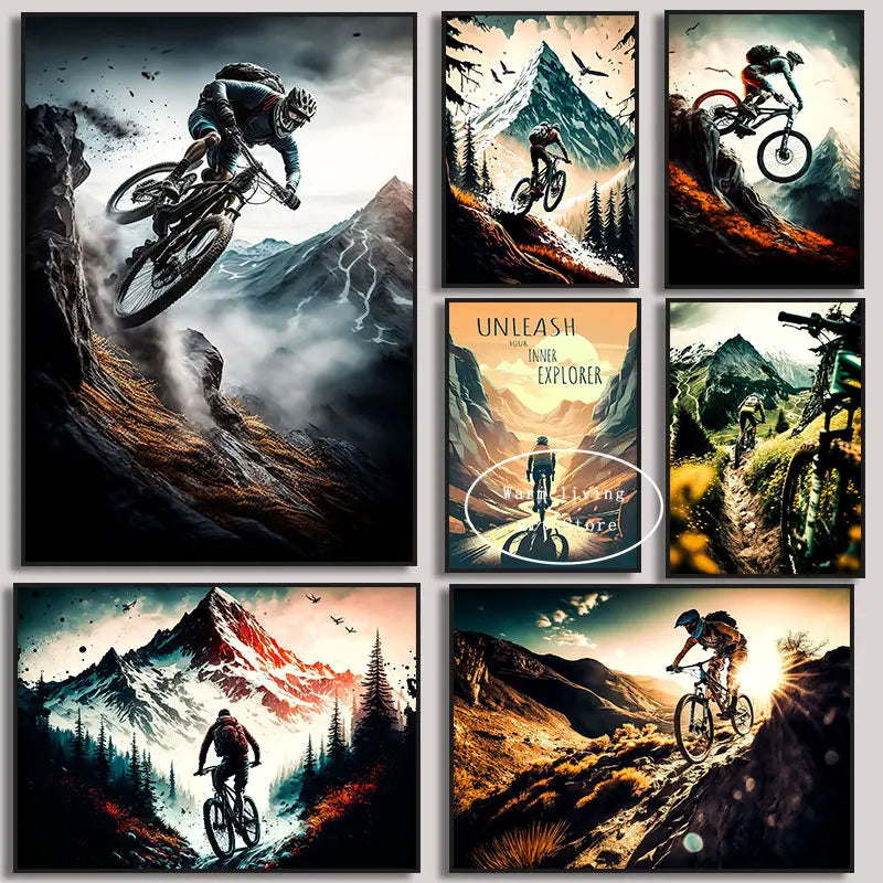 Art mural Canvas vélo Sport Mountain Bike Riding
