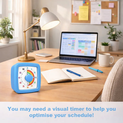 Minuteur Visuel Enfant 60 Minutes – Horloge Éducative Silencieuse avec Compte à Rebours Coloré