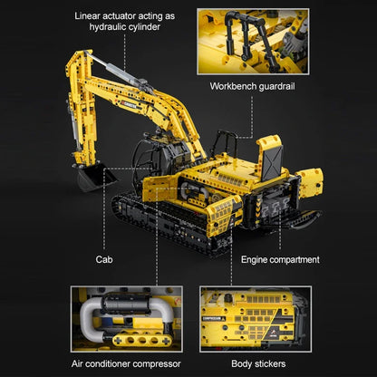 Pelle mécanique Grue Technique 1702Pcs Remote Control Engineering Building Blocks RC Excavator