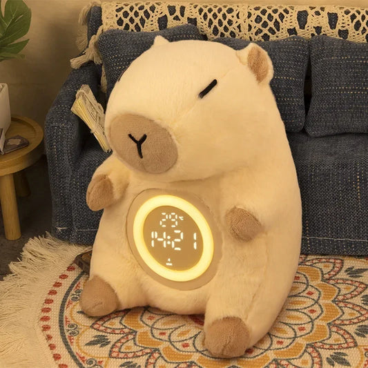 réveil capybara peluche veilleuse horloge numérique chambre enfant