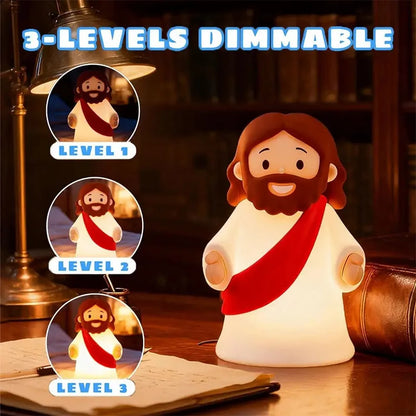 Veilleuse LED Jésus Rechargeable USB – 3 Niveaux de Luminosité
