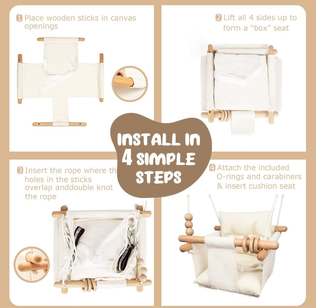 Balançoire pour bébé en bois