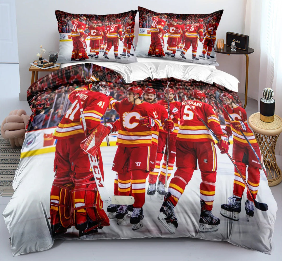 Ensemble de literie Calgary Hockey Team Duvet Cover