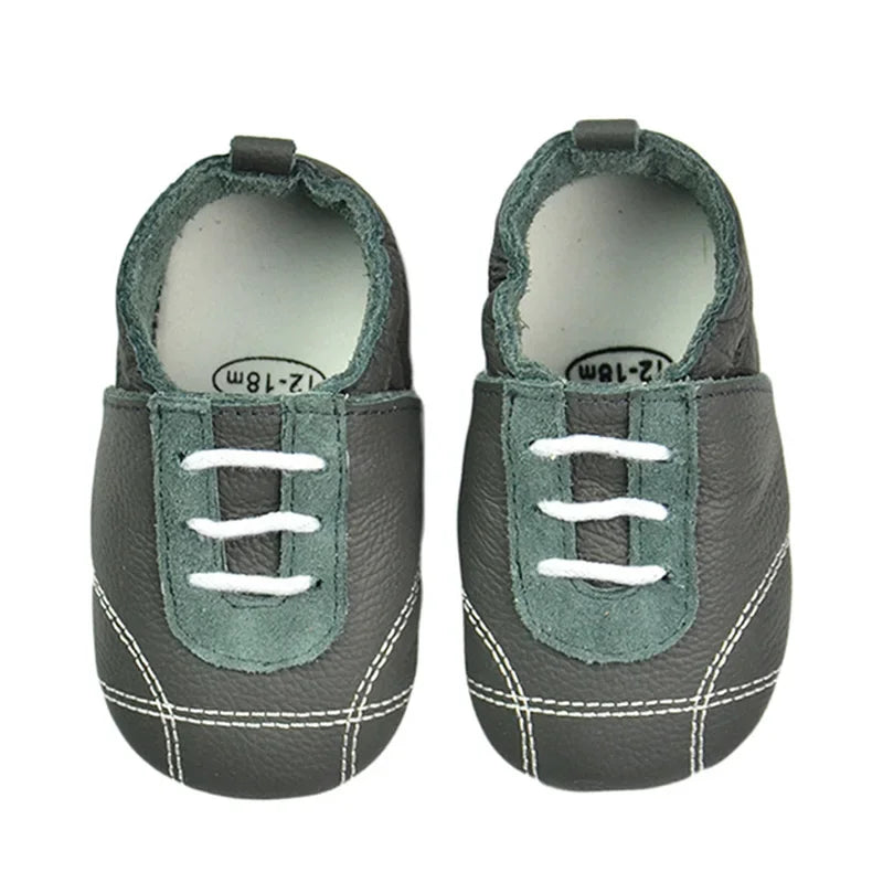 Mocassin anti-dérapant pour bébé cuir véritable