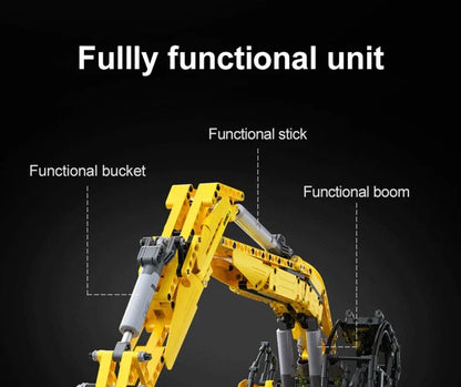Pelle mécanique Grue Technique 1702Pcs Remote Control Engineering Building Blocks RC Excavator