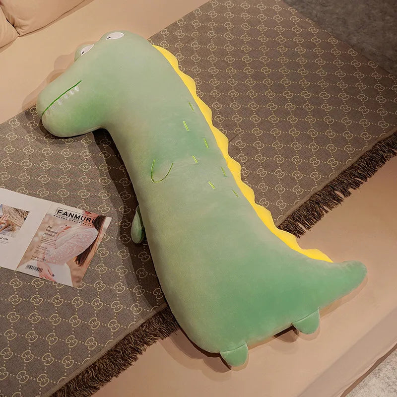 peluche oreiller longue renard dinosaure crocodile coussin doux 80 à 140cm