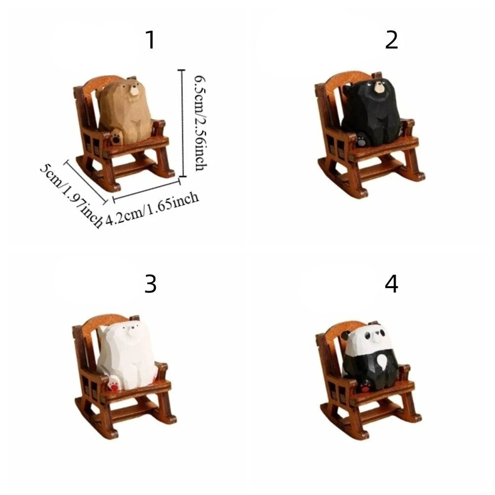 figurine ours bois miniature décoration table