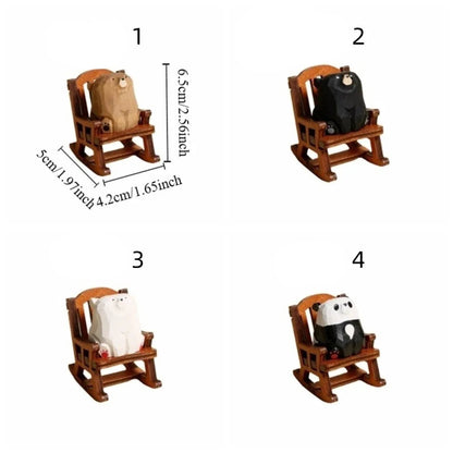 figurine ours bois miniature décoration table