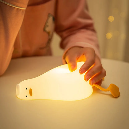 Veilleuse Canard en Silicone Rechargeable – Lampe de Nuit Tactile Enfant