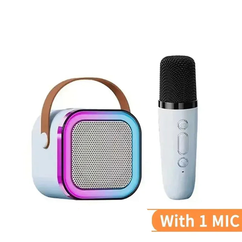 Mini Machine Karaoké Bluetooth avec Micro Sans Fil – Haut-Parleur LED Portable