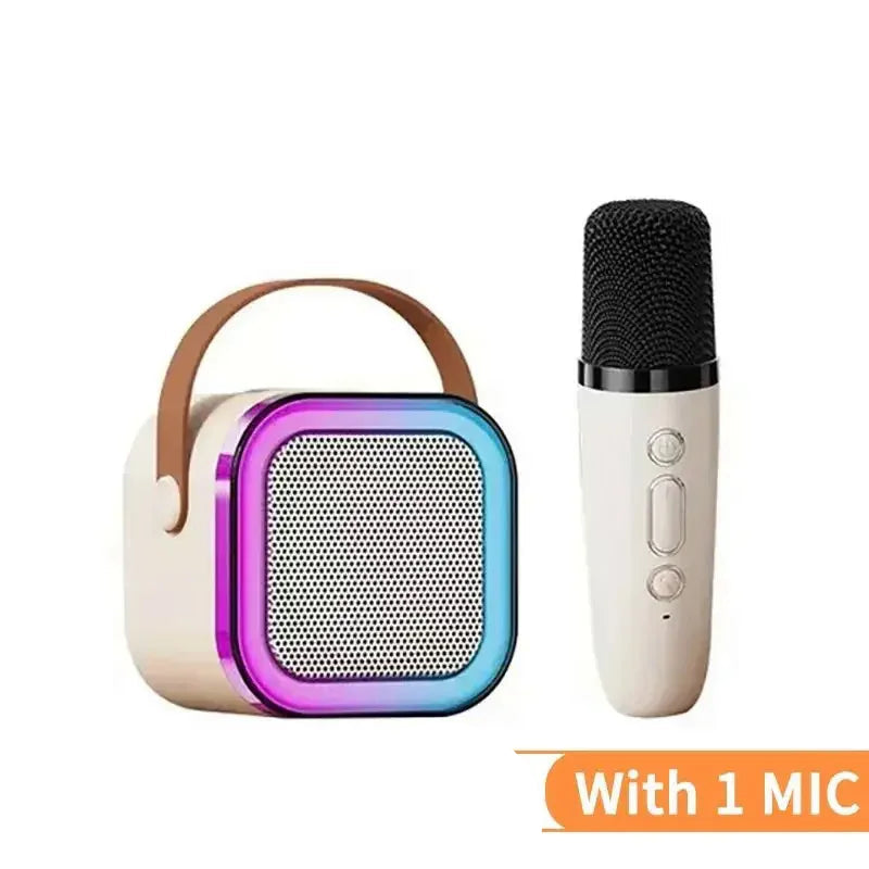 Mini Machine Karaoké Bluetooth avec Micro Sans Fil – Haut-Parleur LED Portable