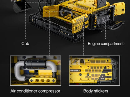 Pelle mécanique Grue Technique 1702Pcs Remote Control Engineering Building Blocks RC Excavator