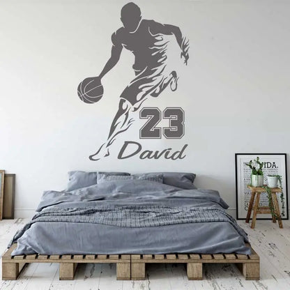 Autocollant mural Personnalisable Basketball 3
