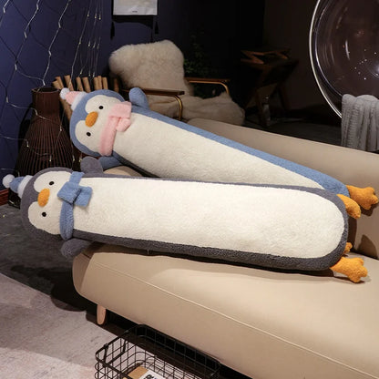 peluche pingouin géante coussin long doux