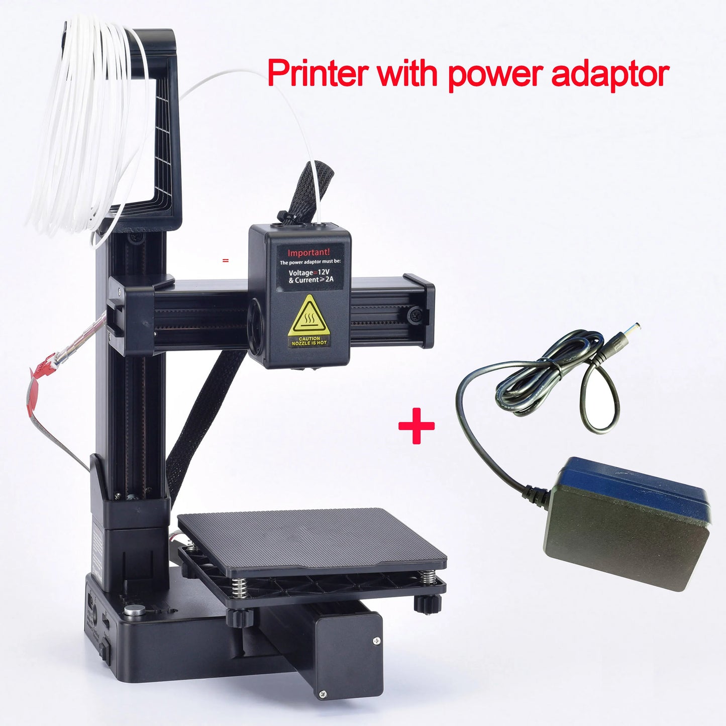 Imprimante 3D Compacte pour Débutants – Compatible PLA & TPU avec Adaptateur Inclus
