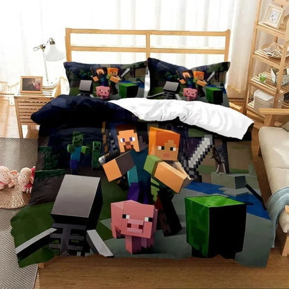 M-Mine craft Pixel bedding set