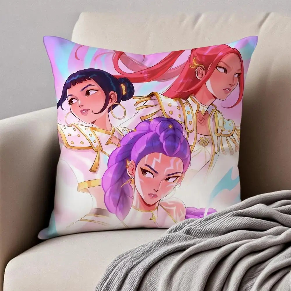 Housse de Coussin Style Anime Coloré Pop