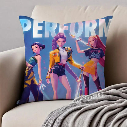 Housse de Coussin Style Anime Coloré Pop