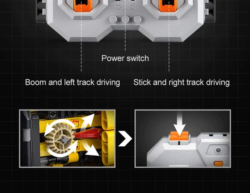 Pelle mécanique Grue Technique 1702Pcs Remote Control Engineering Building Blocks RC Excavator