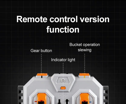 Pelle mécanique Grue Technique 1702Pcs Remote Control Engineering Building Blocks RC Excavator