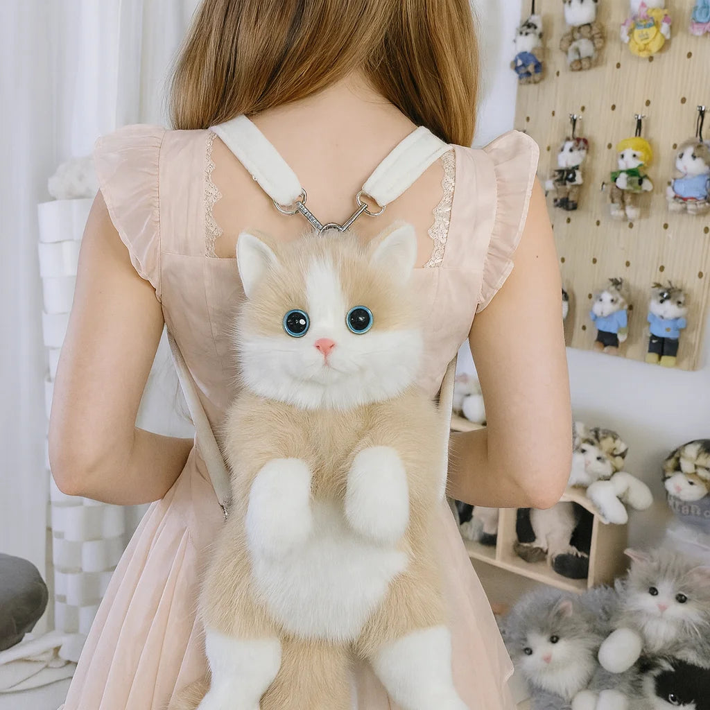 Sac à Dos Chat en Peluche – Sac Animal Doux et Original