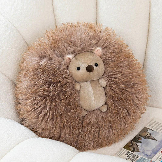 Peluche Hérisson Rond et Moelleux 40 cm – Coussin Animal Kawaii Doux pour Enfants