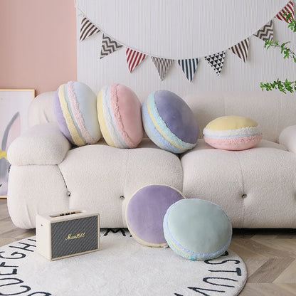 Coussin Macaron Rond – Coussin Déco Moelleux Style Pastel