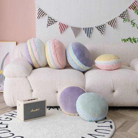 Coussin Macaron Rond – Coussin Déco Moelleux Style Pastel