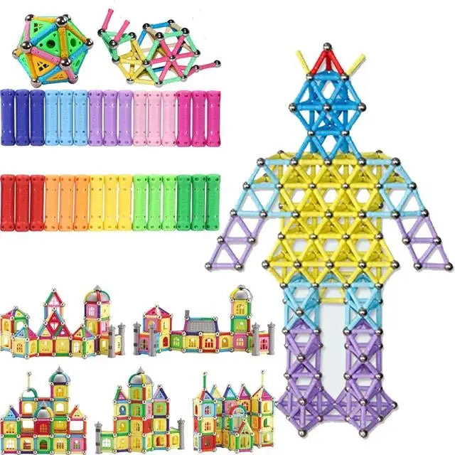 jeu construction magnetique batons billes educatif enfant
