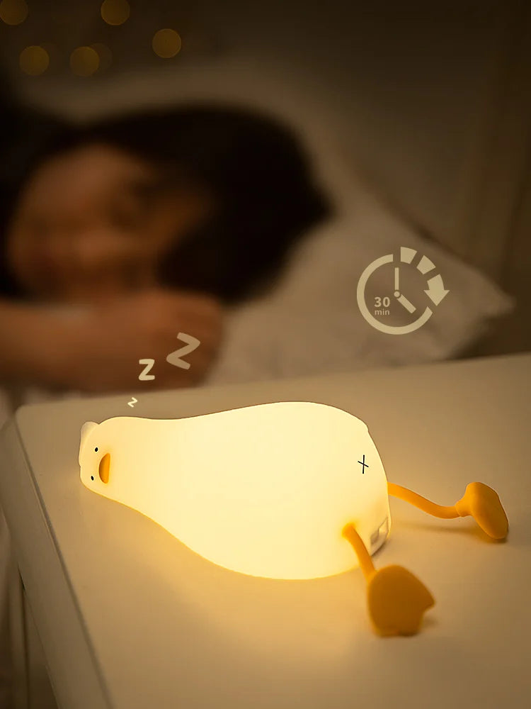 Veilleuse Canard en Silicone Rechargeable – Lampe de Nuit Tactile Enfant