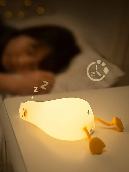 Veilleuse Canard en Silicone Rechargeable – Lampe de Nuit Tactile Enfant