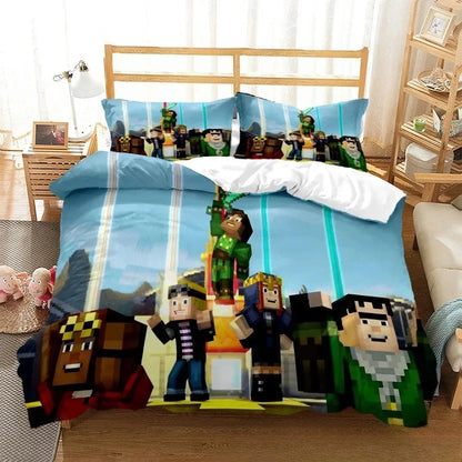 M-Mine craft Pixel bedding set