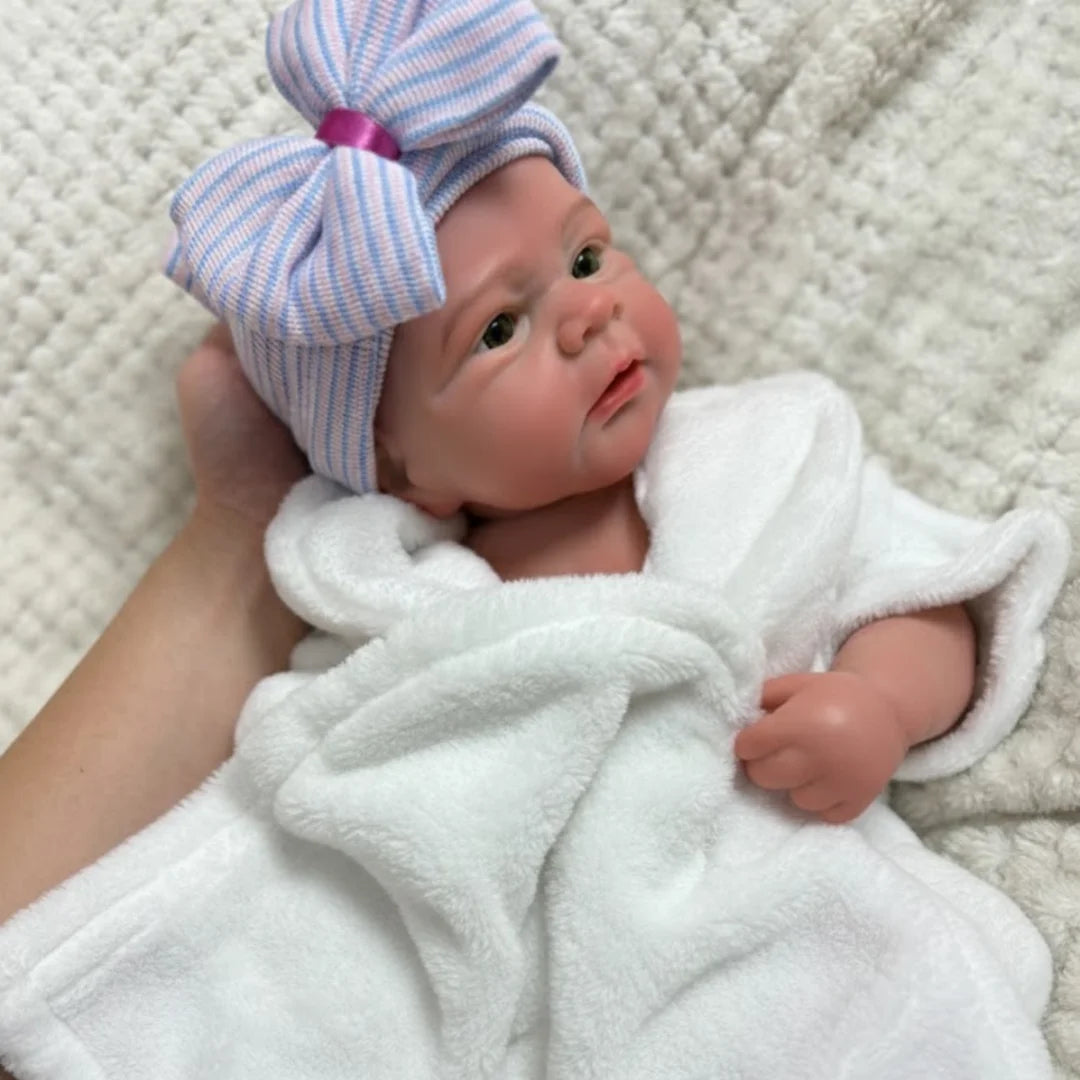 Reborn Boy Doll Leo 45 cm Soft Silicone – Handmade Realistic Reborn Baby