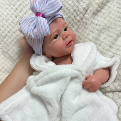 Reborn Boy Doll Leo 45 cm Soft Silicone – Handmade Realistic Reborn Baby